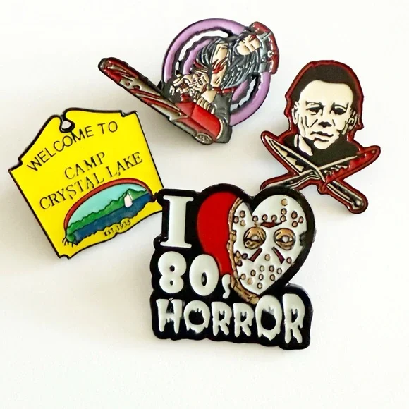 80s Horror Enamel Pin Bundle – Slasher Icons, Cult Classics Jason Michael Ash - Picture 4 of 4